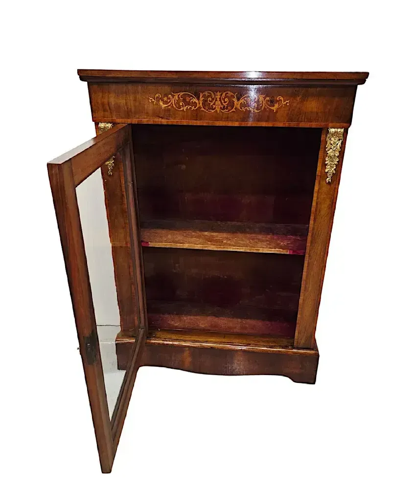 A Very Fine 19th Century Inlaid Pier Cabinet Bookcase Or Display Case photo Furniture