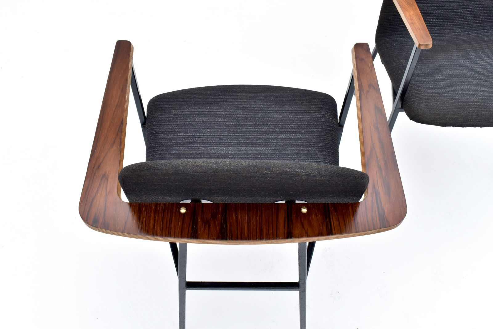 photo furniture 1960s Rosewood & Steel Side Chairs