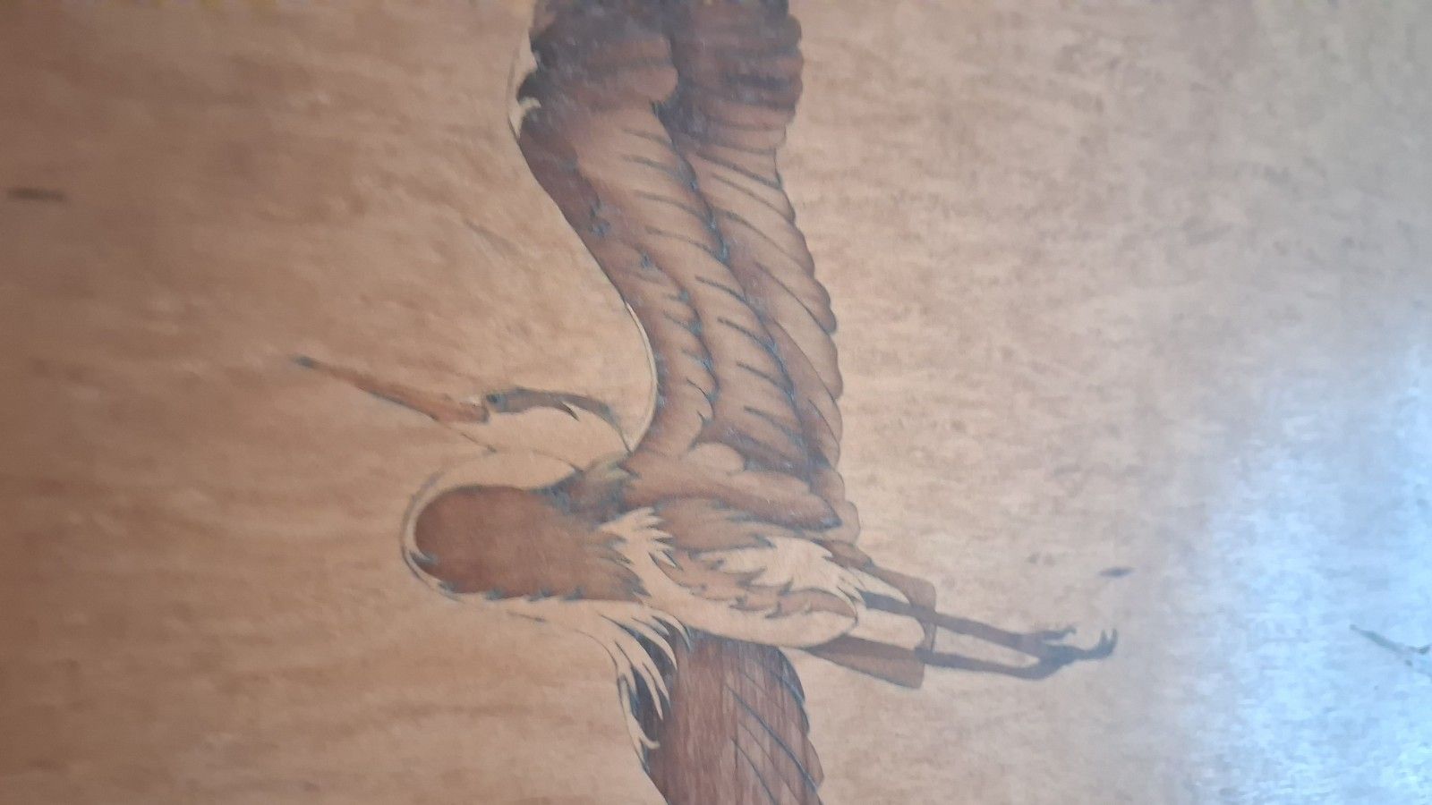 photo vinterior Superb 1960's Mid Century Marquetry "Herons In Flight "  Wall Hanging , Artwork