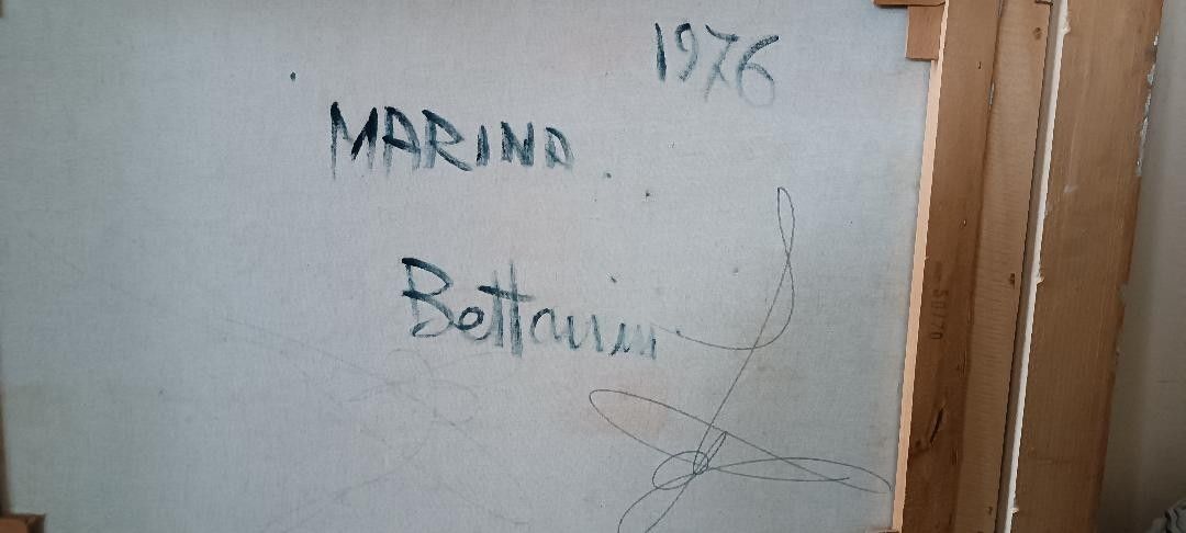 photo furniture Dipinto Olio Su Tela Marina 1976 Lido Bettarini Tela 70x50 Cm