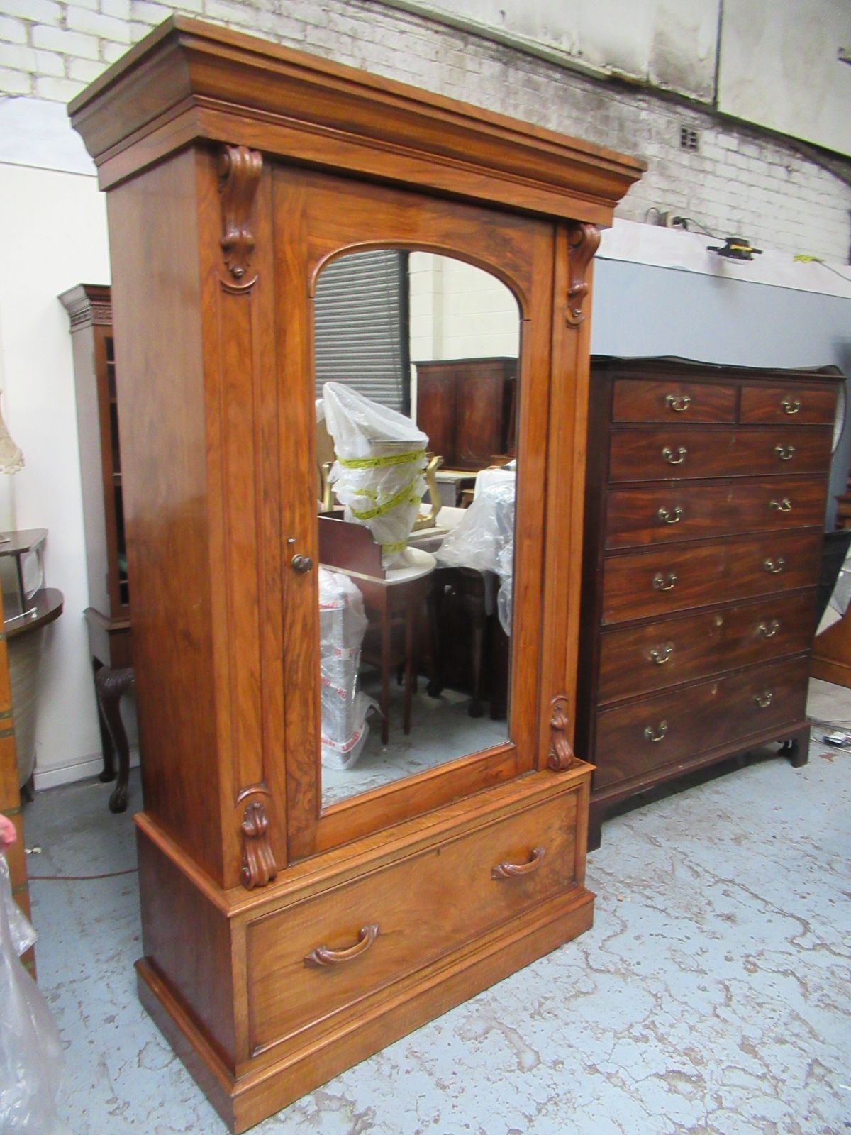 A Victorian     Walnut   Wardrobe   1870s