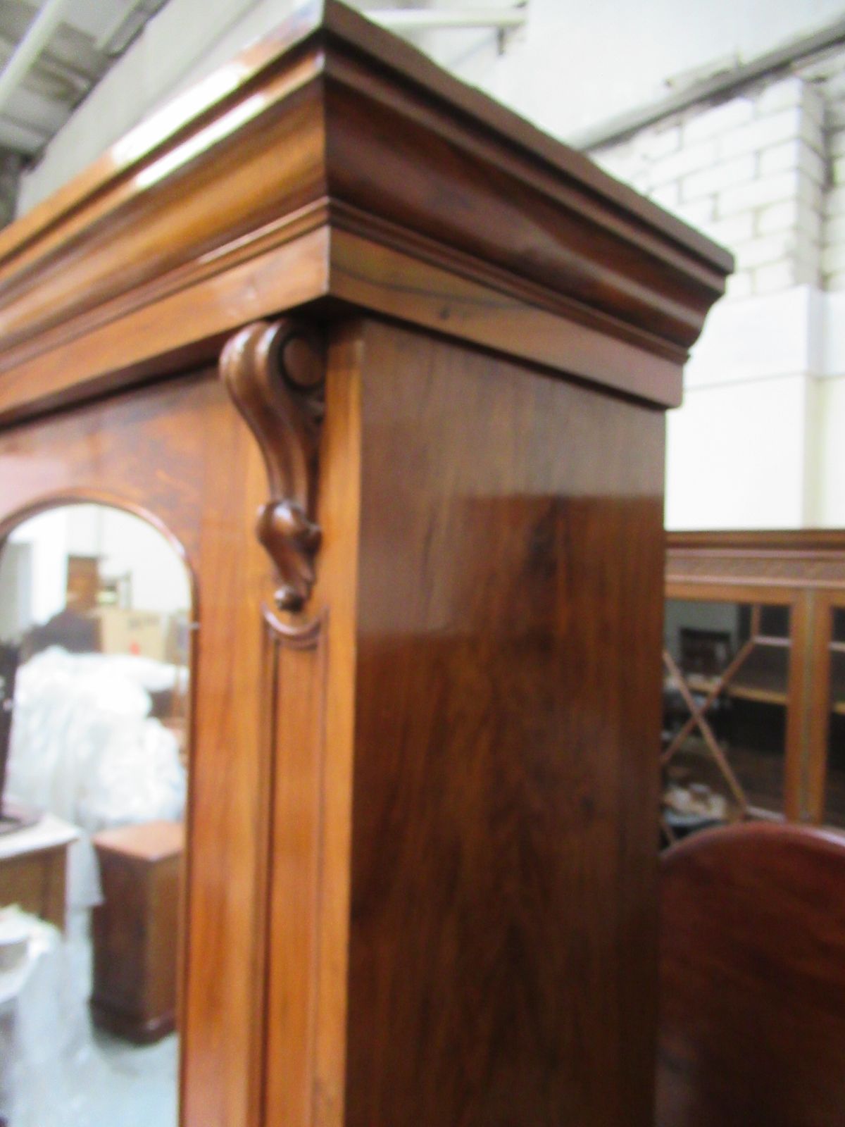 A Victorian     Walnut   Wardrobe   1870s photo vintage