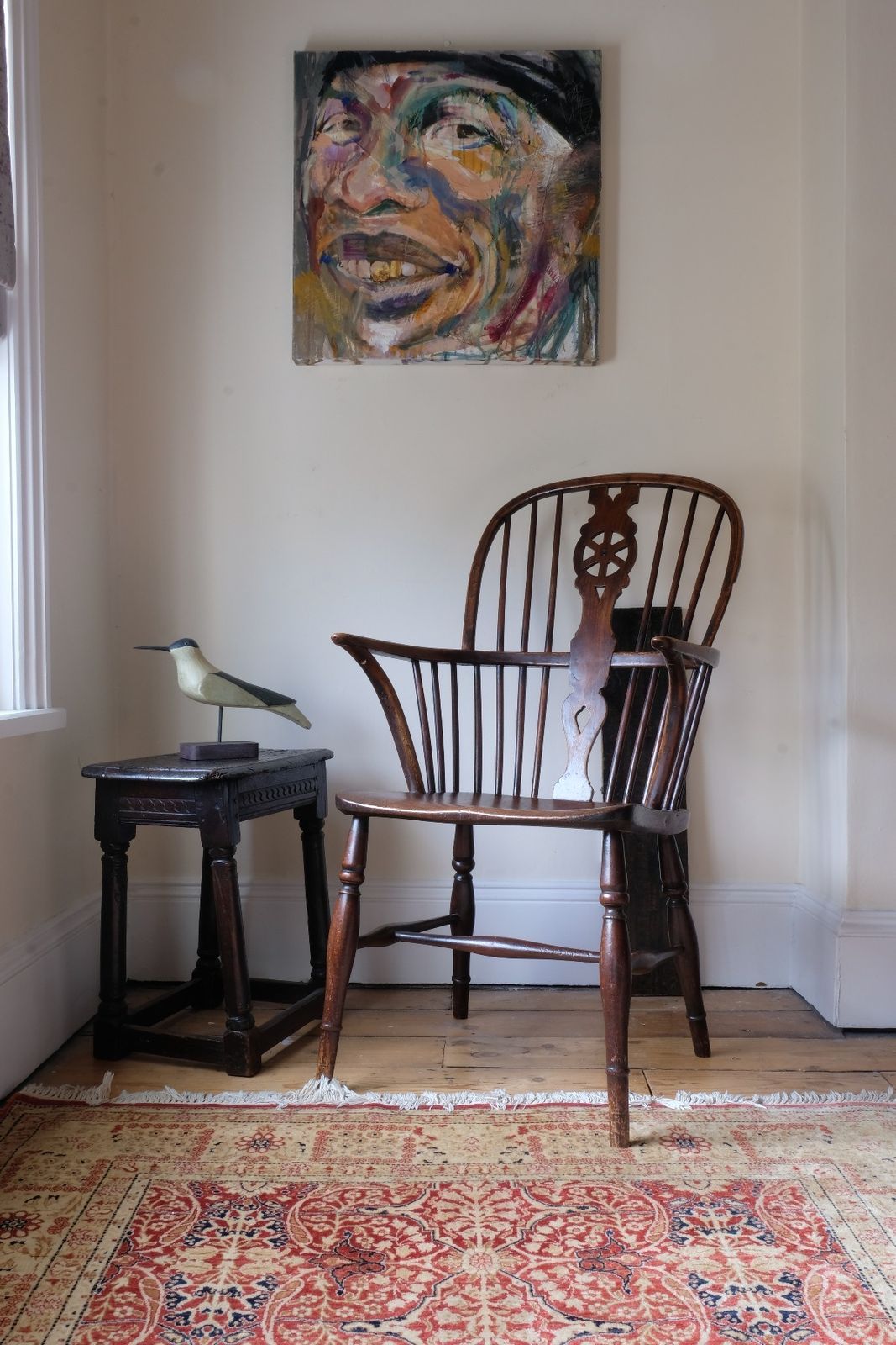 photo vintage 19th Century Windsor Wheelback Armchair In Ash & Elm (Circa 1860)