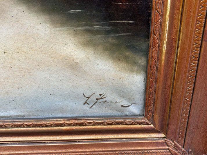 Pair Of Large Gilt Framed Signed Oil Paintings. photo buy