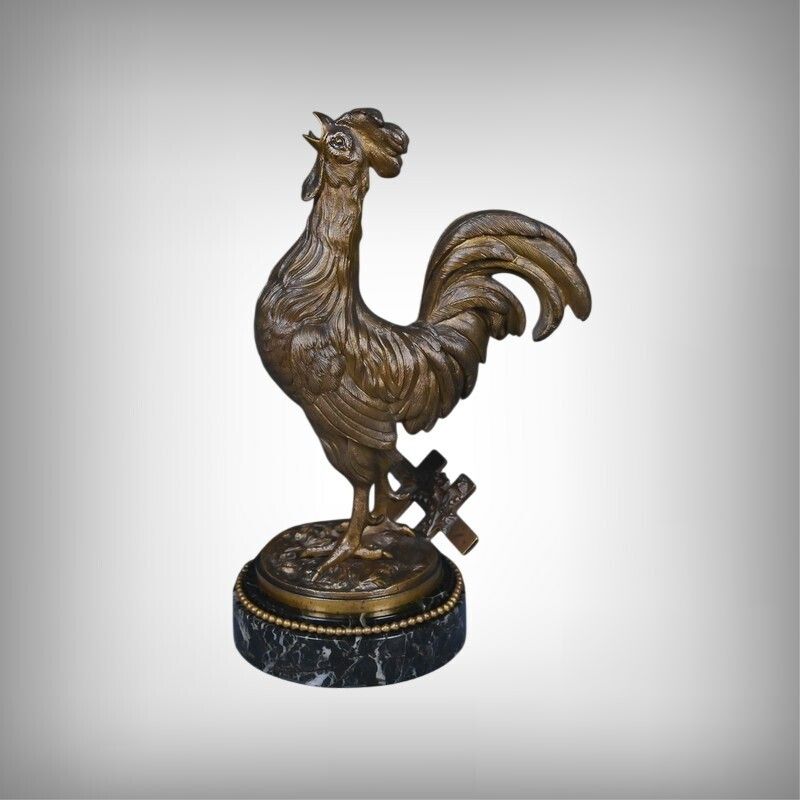 Bronze "The Rooster" Signed G. Guesnet – Late 19th Century