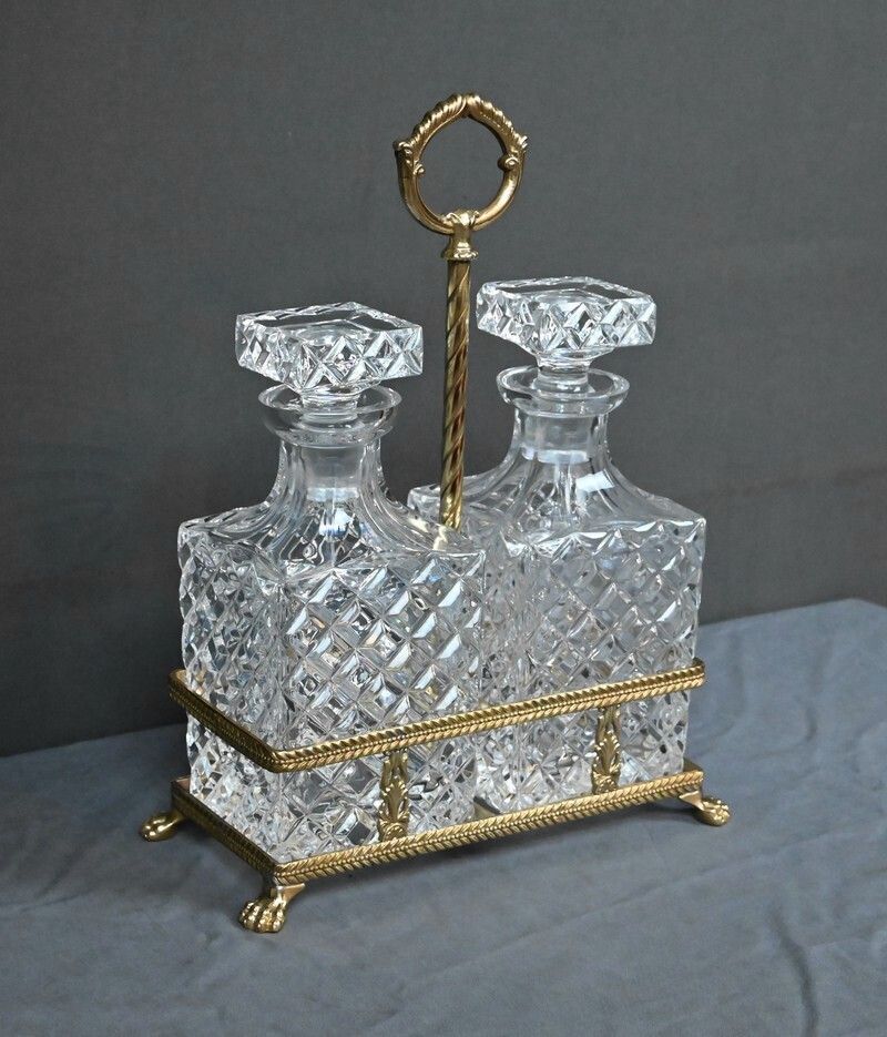 Bronze & Crystal Liquor Cabinet – Late 19th Century photo for sale