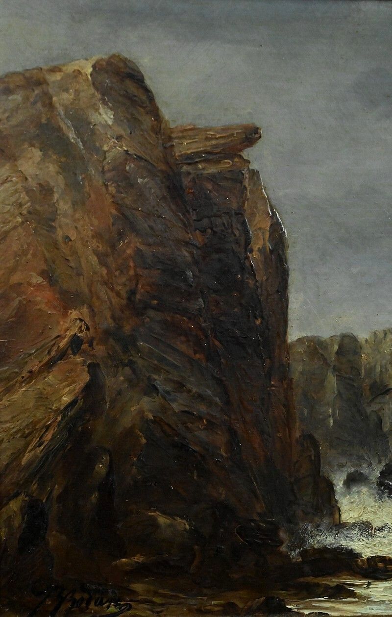 Painting "The Wild Coast Of Belle île En Mer", 19th Century French School photo buy