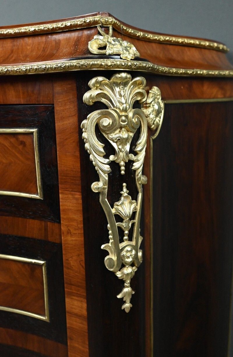 photo furniture Inlaid Secretary Desk In Precious Woods, Napoleon III Period – Mid 19th Century