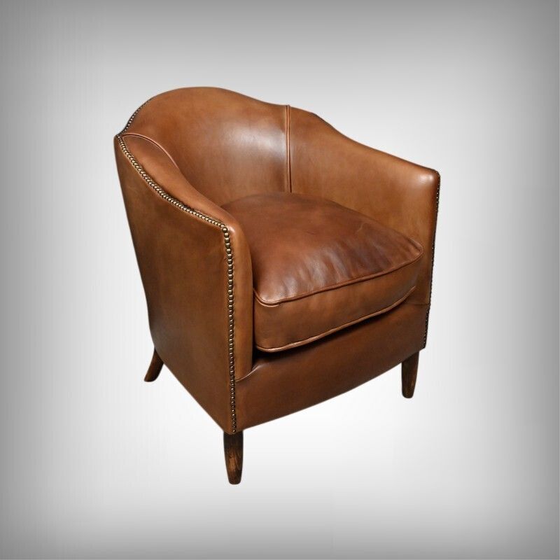 Solange Club Chair In Sheepskin Leather