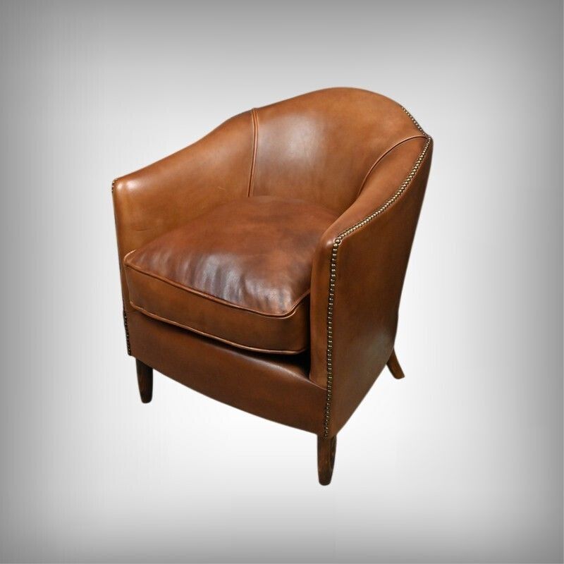 Solange Club Chair In Sheepskin Leather photo furniture