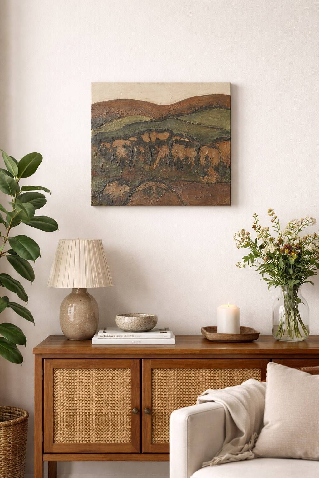 Oil On Canvas – Village Landscape – Boulinguez, 1972 photo 282.0