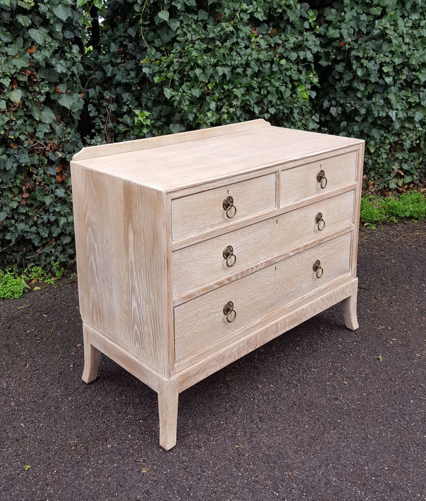 Cotswold School Limed Oak Chest Of Drawers photo vintage