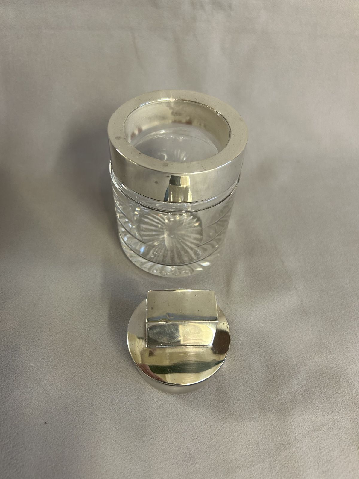 Victorian Silver Topped Glass Jar   London 1890   Brockwell & Sons photo buy