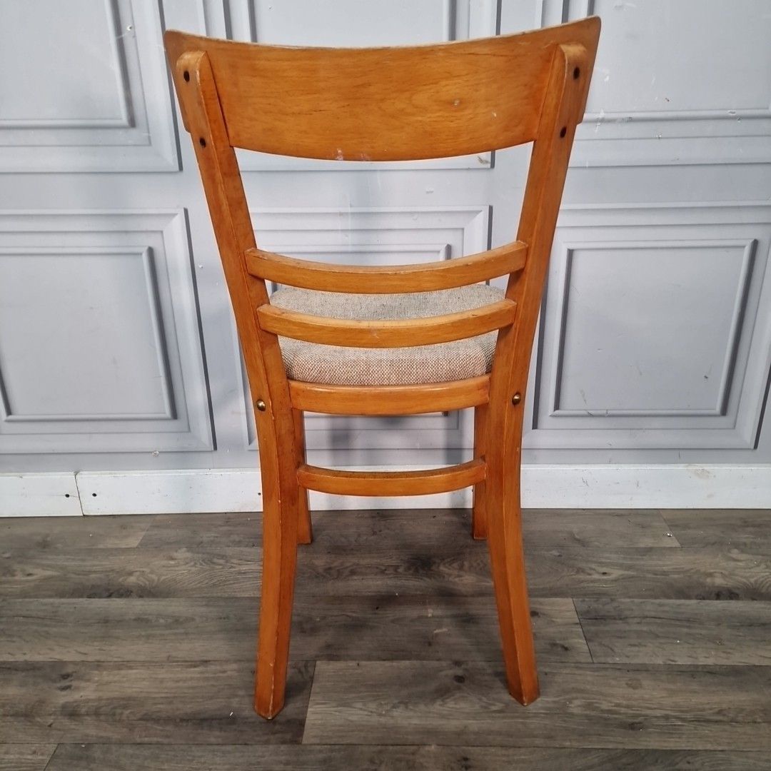 photo vinterior Vintage Wooden Dining Chair – Beech Wood Frame – Mid Century Retro Kitchen Seat