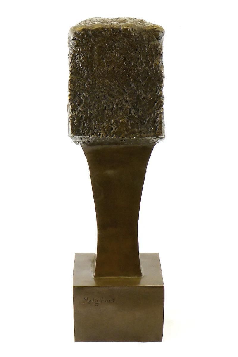 Art Deco Style Brown Patinated Bronze Woman’s Head Sculpture photo vinterior