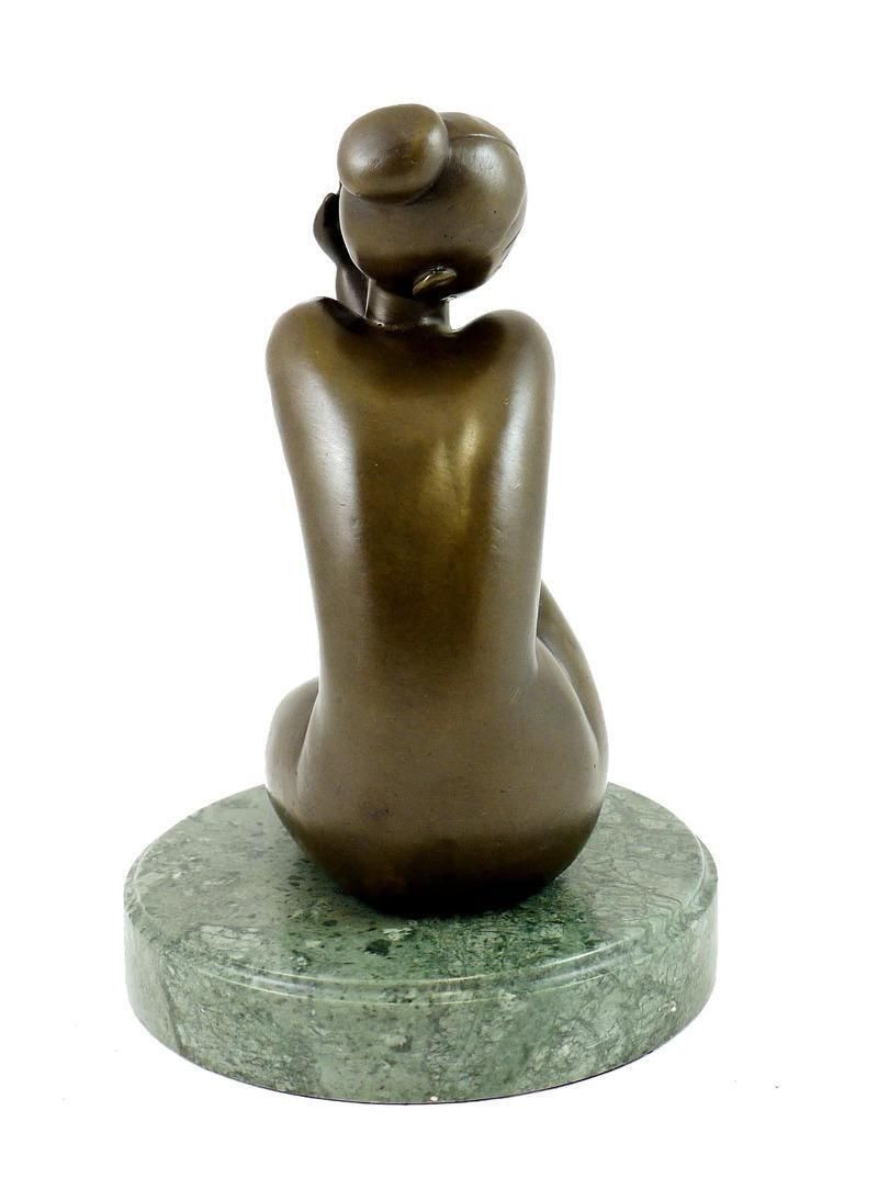 Art Deco Brown Patinated Bronze Female Nude Sculpture photo for sale