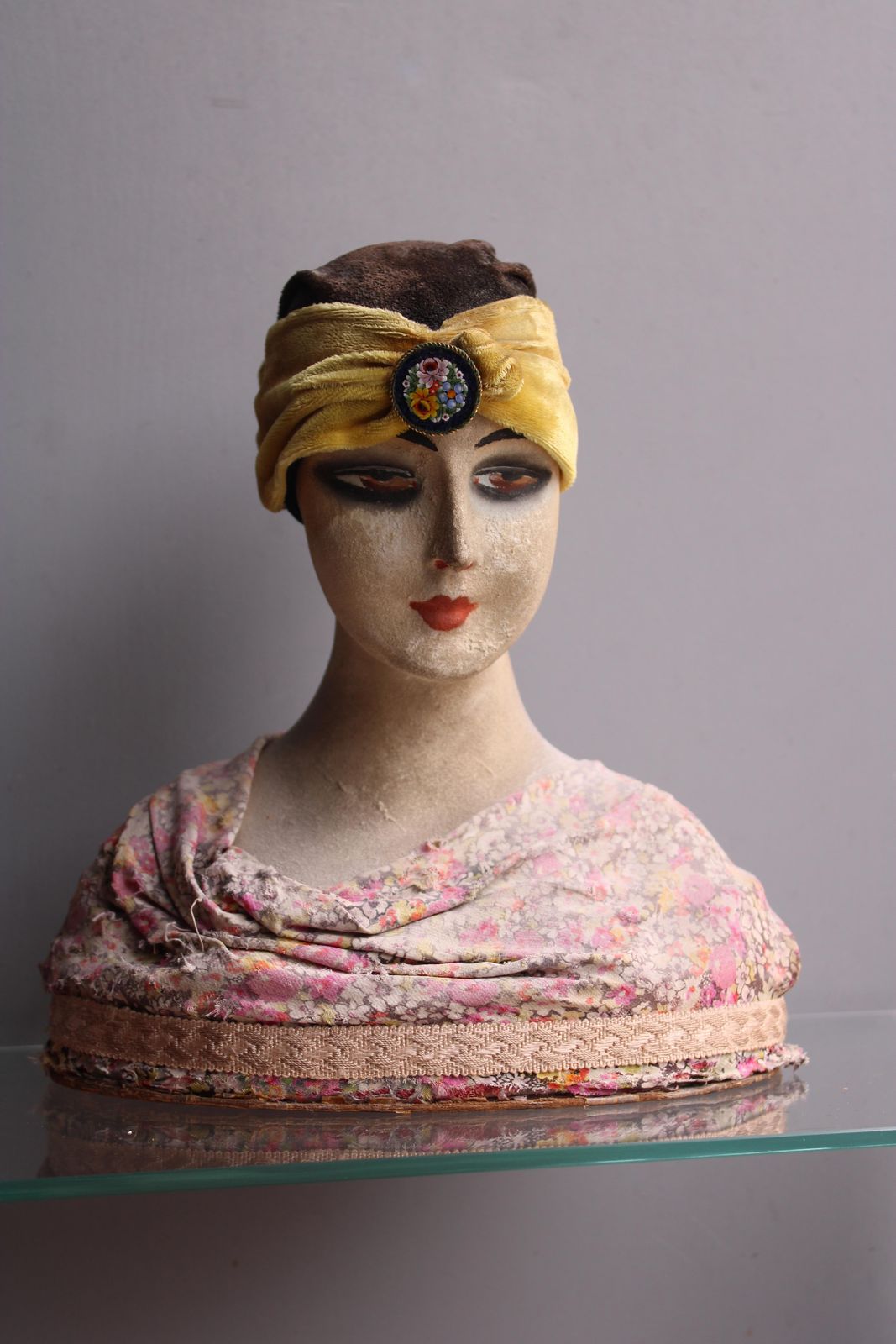 Papier Mâché And Fabric Bust Depicting An Elegant Woman Art Deco France 1920s photo furniture