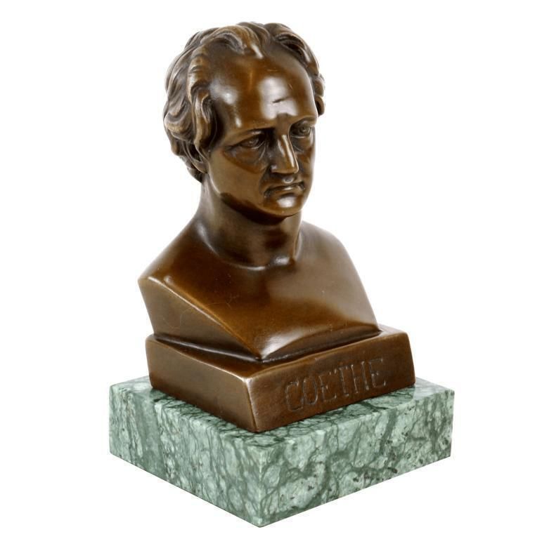 Bronze Bust Of Johann Wolfgang Von Goethe On Marble Base, 19th Century Style photo furniture