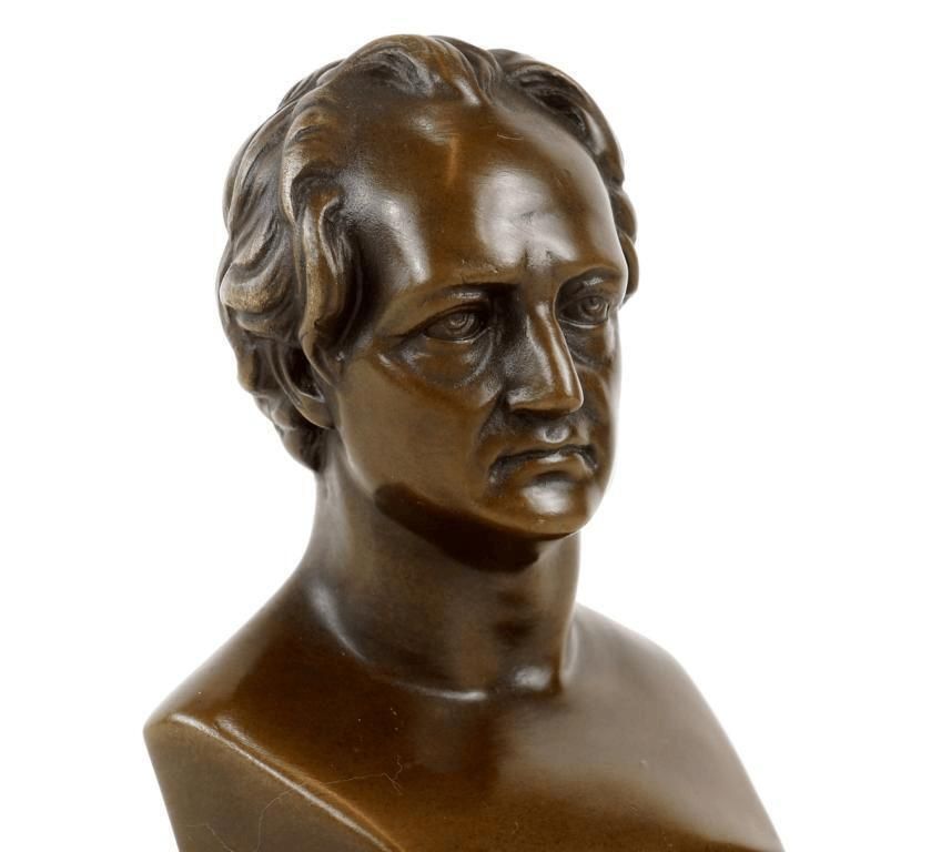 Bronze Bust Of Johann Wolfgang Von Goethe On Marble Base, 19th Century Style photo 999.0