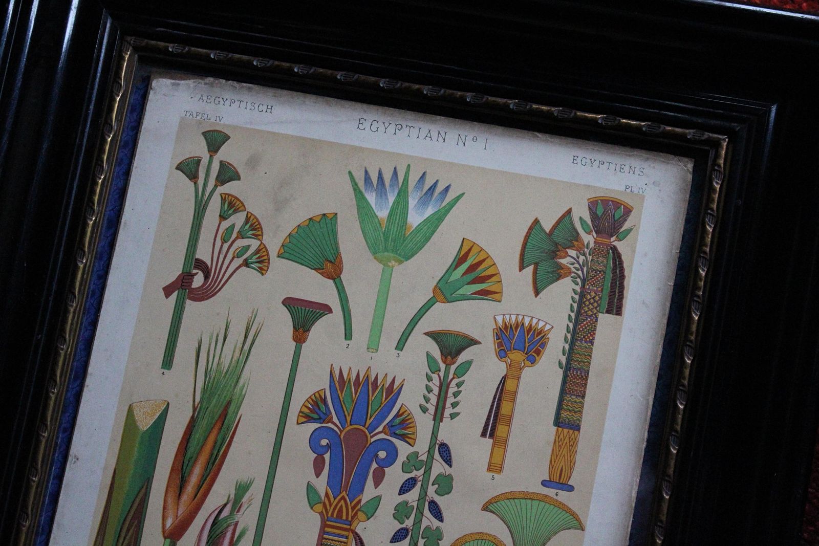 The Grammar Of Ornament, 1856 Owen Jones Pair Of Framed Plates Egyptian & Hindoo photo furniture