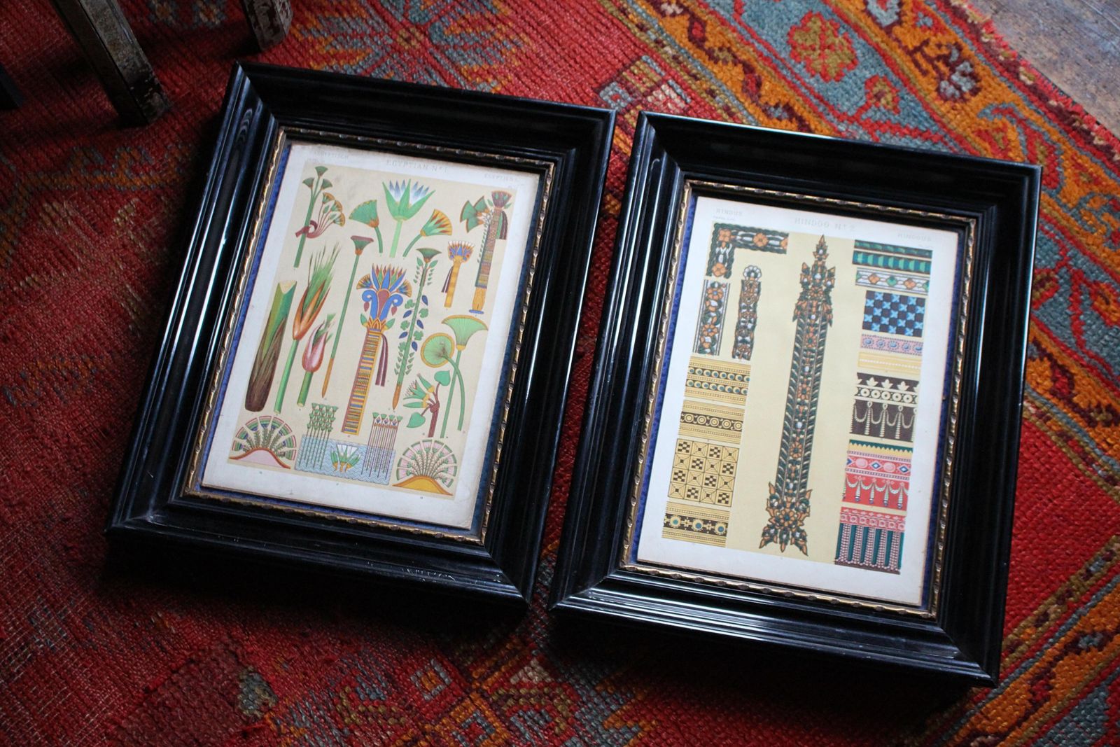 photo buy The Grammar Of Ornament, 1856 Owen Jones Pair Of Framed Plates Egyptian & Hindoo