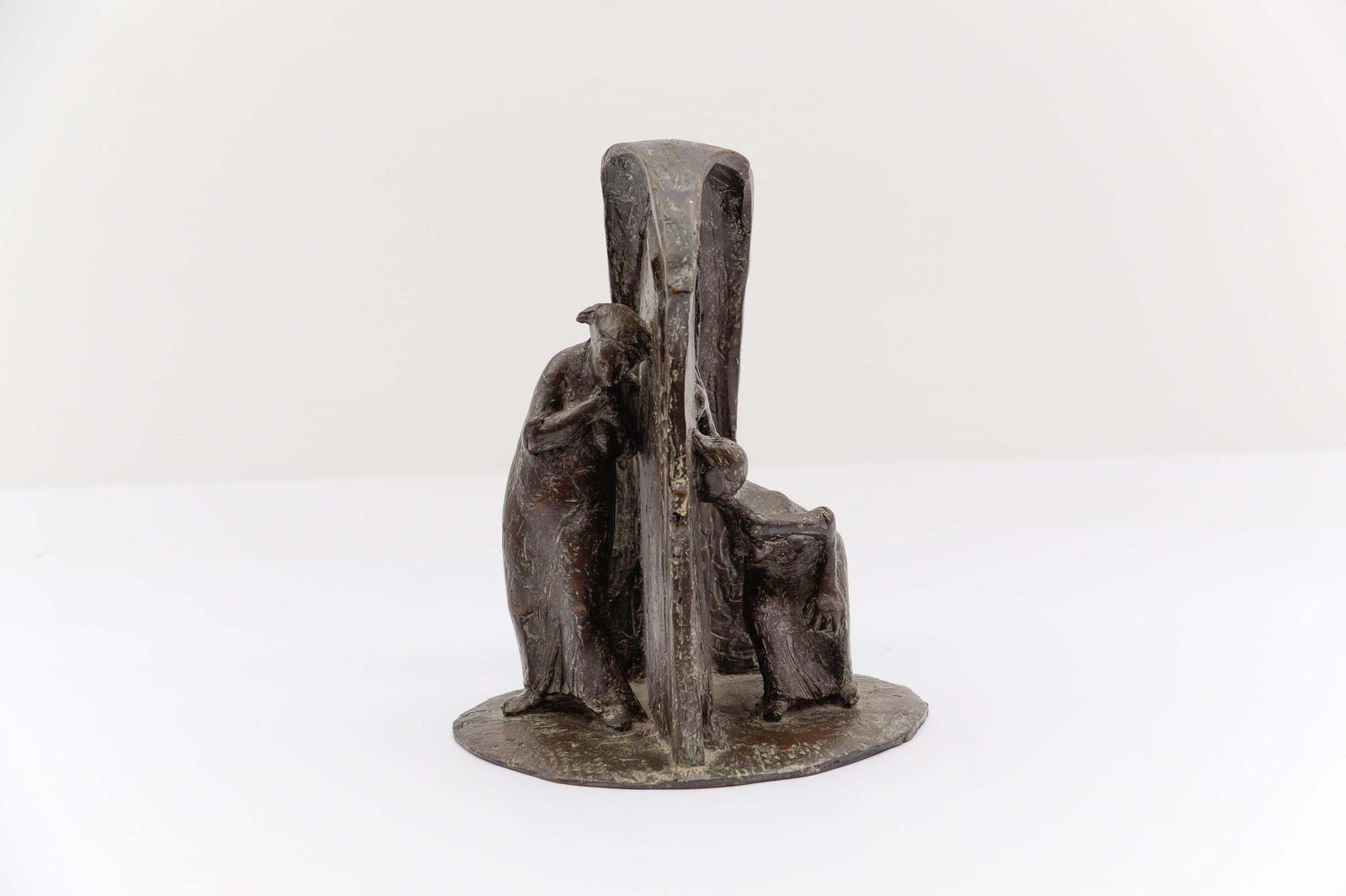 Figurative Artists Bronze Of A Keyhole Door Scene B.G. 1991 1/7 photo for sale