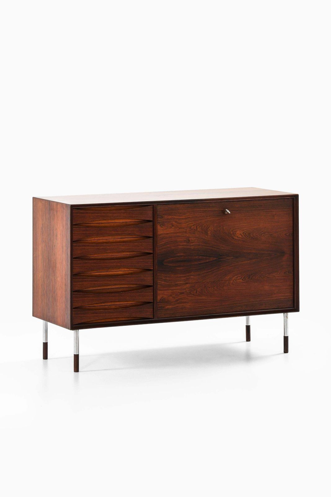 Sideboard In Rosewood And Steel By Arne Vodder, 1950s photo for sale