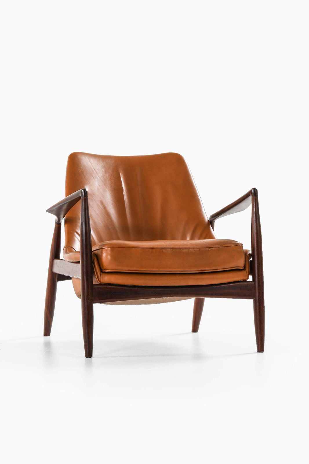 Afromosia & Leather Easy Chair By Ib Kofod Larsen, 1950s photo 14753.0