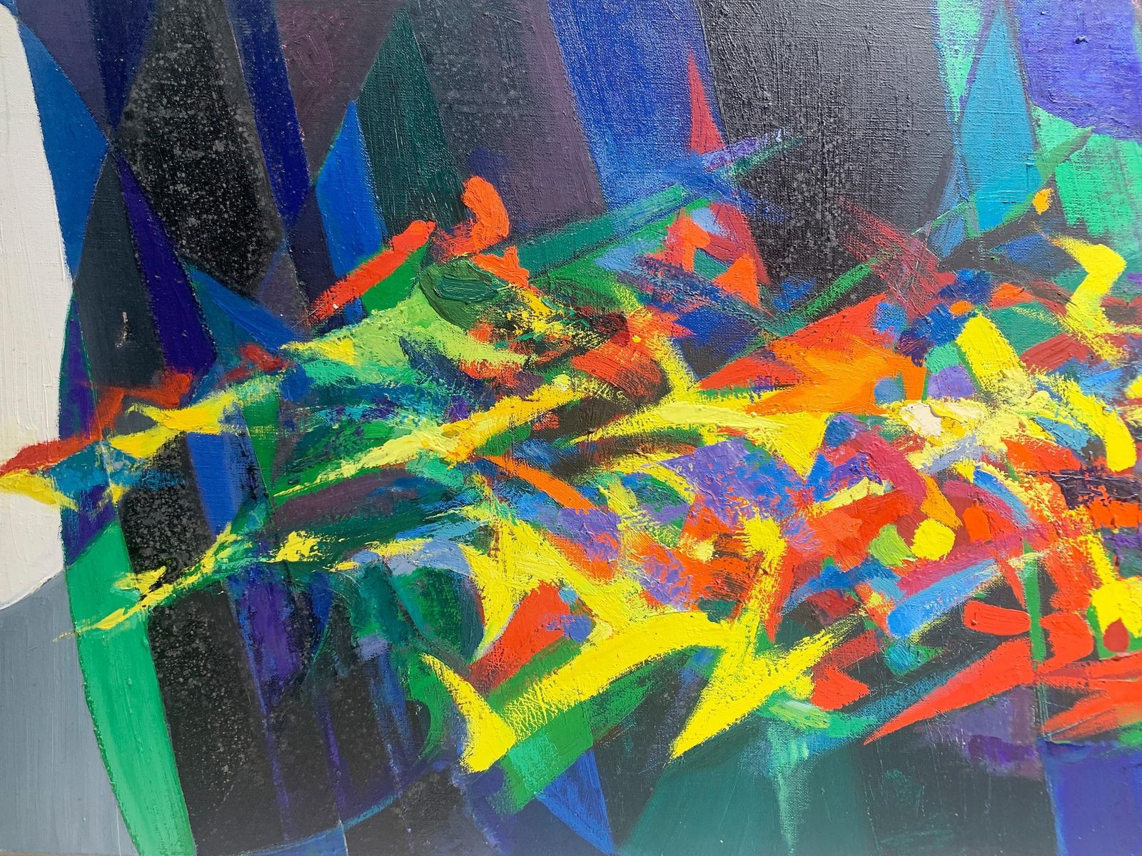 Mid Century Abstract Expressionist Painting By G. Bordier, Signed, France, 1950s photo buy