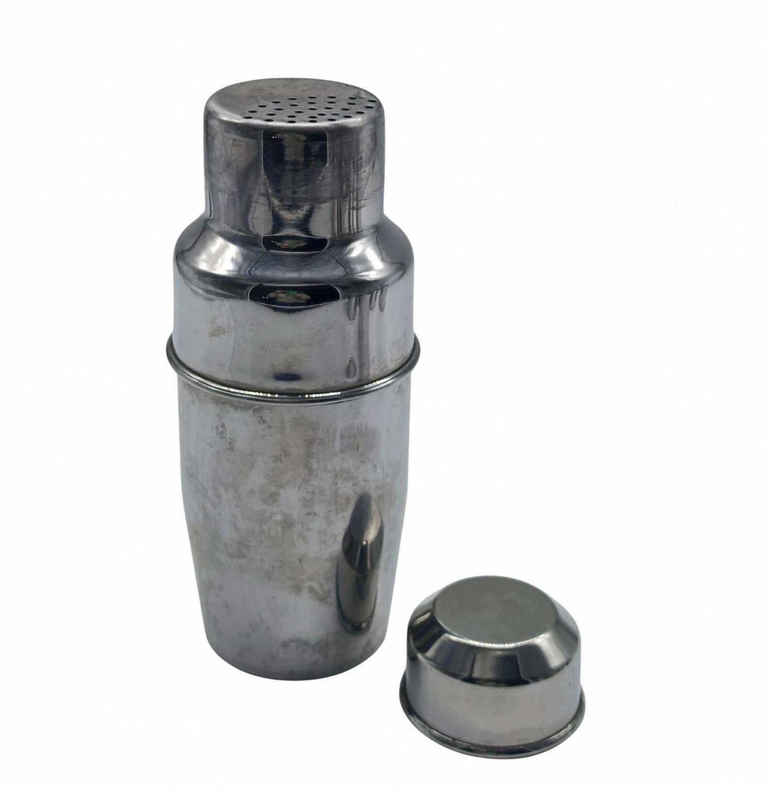 Pran Stainless Steel Shaker And 6 Glasses Set, Italy 1970s photo for sale
