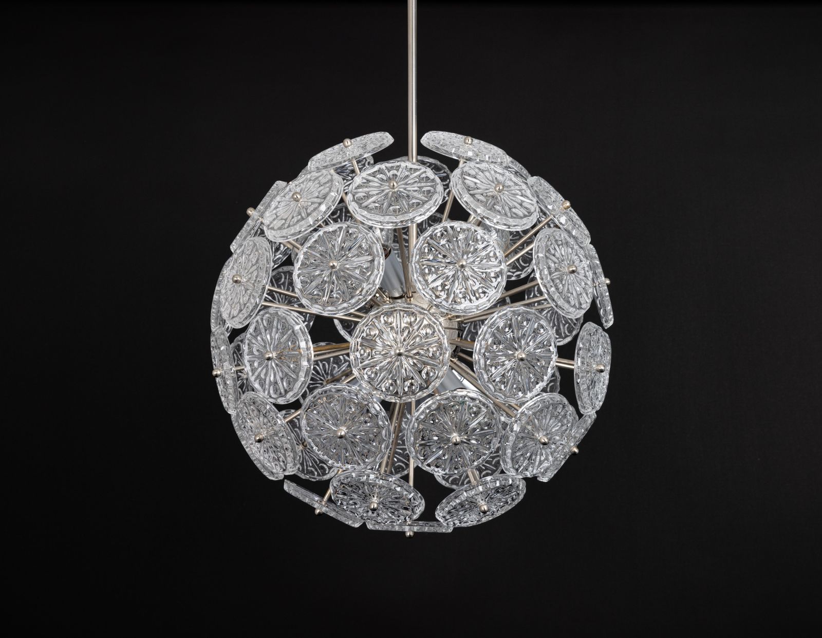 Stunning Floral Chrome Sputnik Chandelier, Germany, 1960s photo vintage