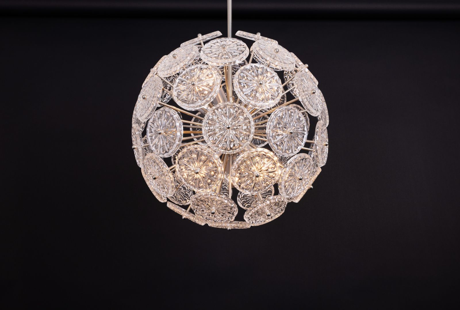 Lighting Stunning Floral Chrome Sputnik Chandelier, Germany, 1960s photo