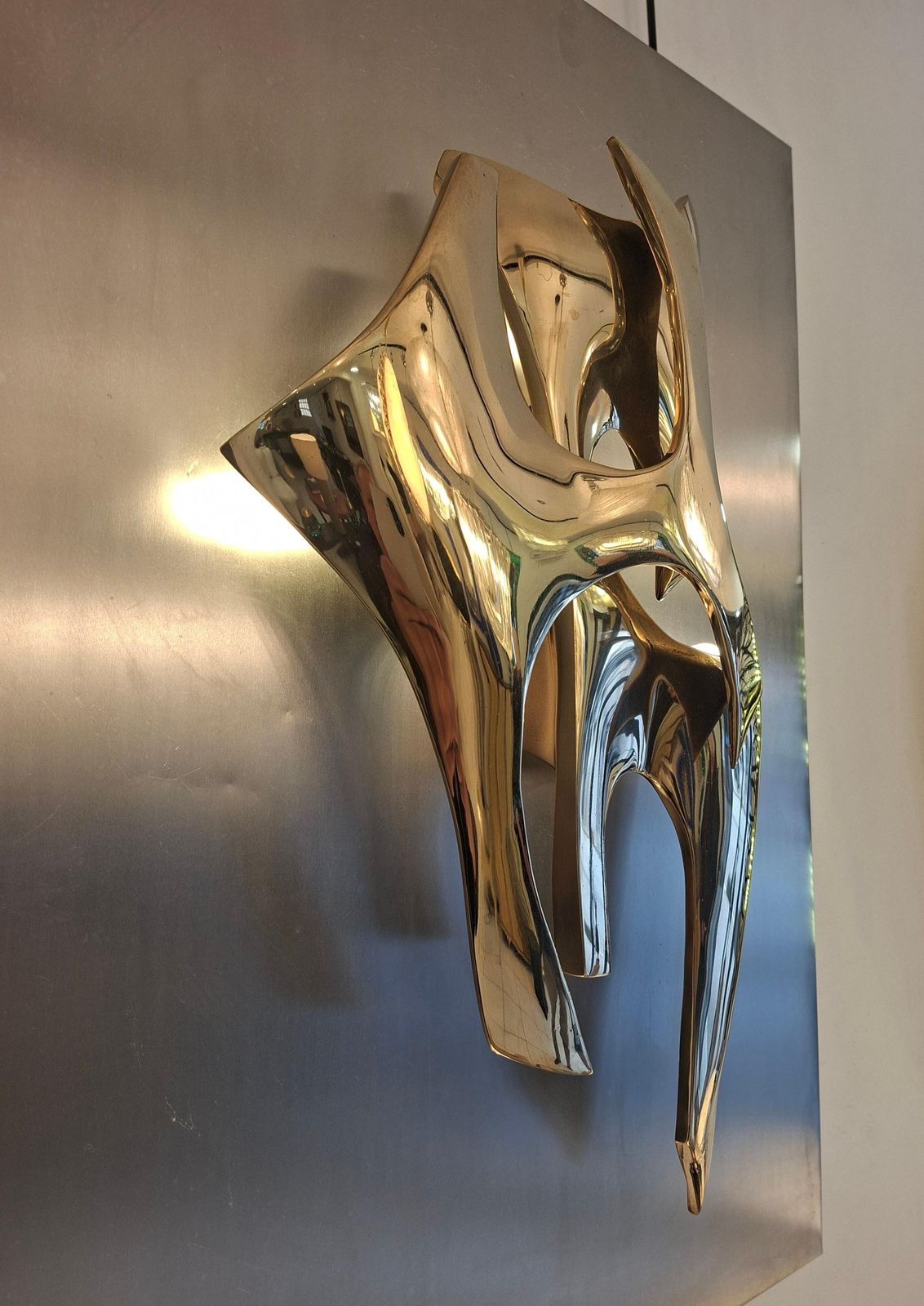 Fred Brouard, Bronze Sculptural Sconce N°19/50, Circa 1970 photo for sale