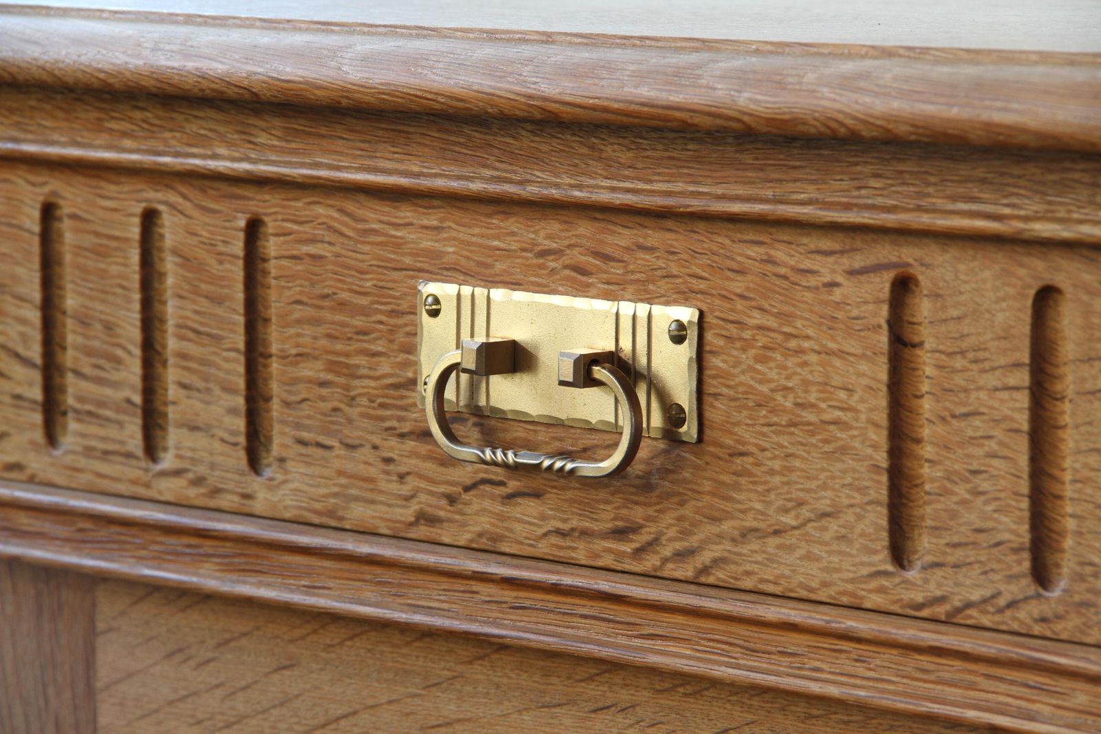 Furniture Vintage 1970s Danish Brutalist Light Oak Sideboard, Style Of Henning Kjærnulf photo
