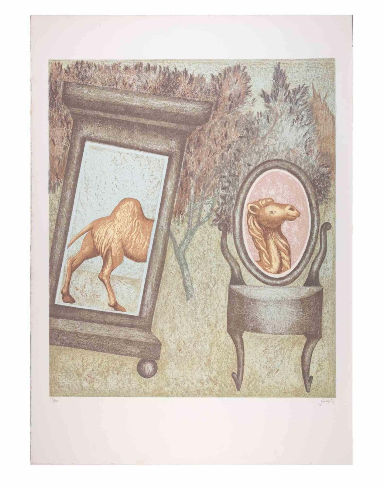 Enrico Benagliathe Camel   Lithograph By Enrico Benaglia   1990s1990s photo furniture