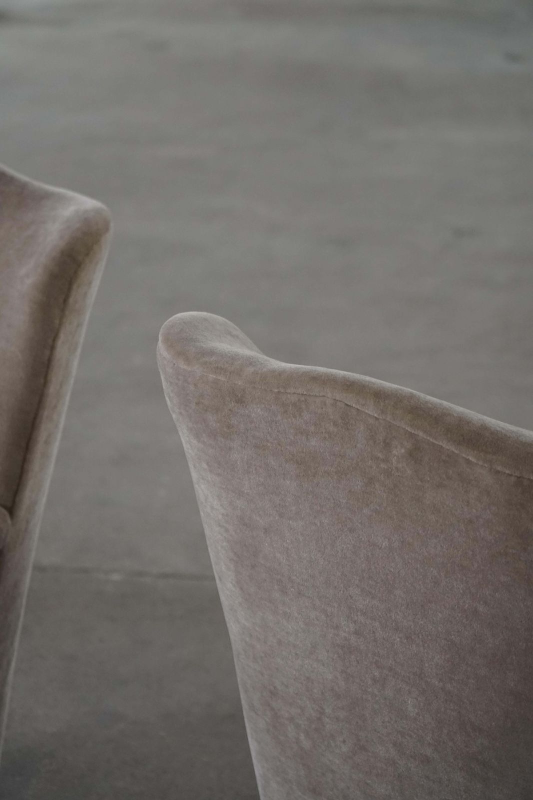 Pair Of Danish Antique Armchairs, Reupholstered In Velvet, Early 20th Century photo vintage