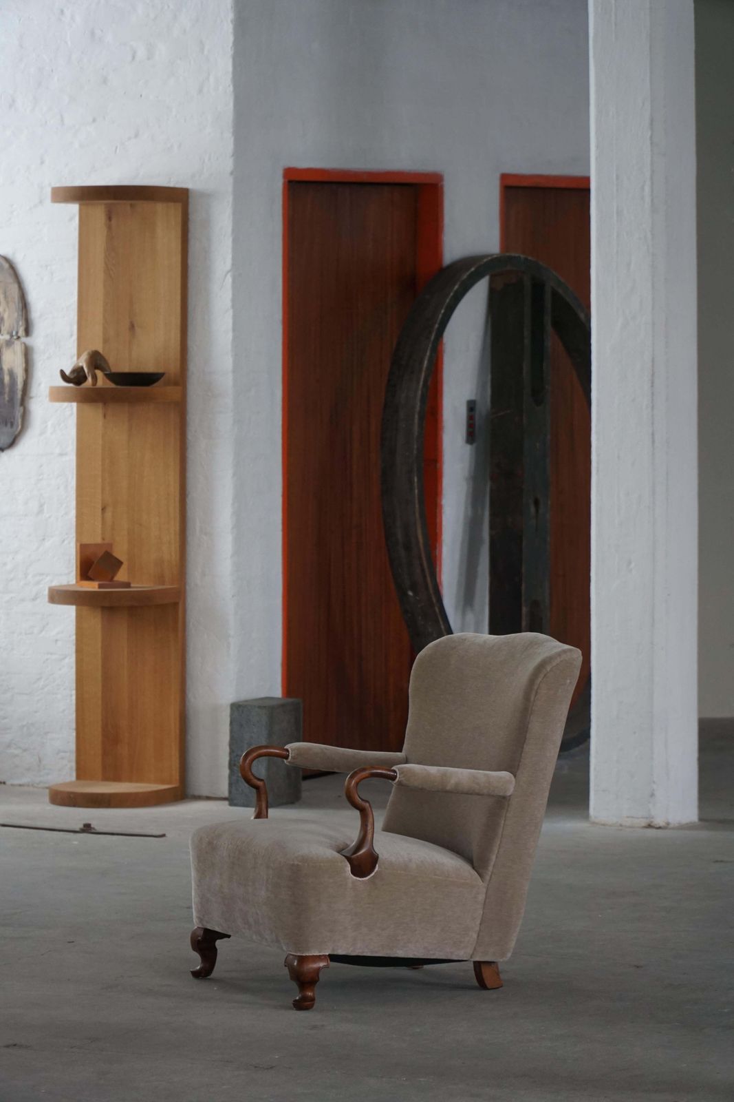 photo furniture Pair Of Danish Antique Armchairs, Reupholstered In Velvet, Early 20th Century