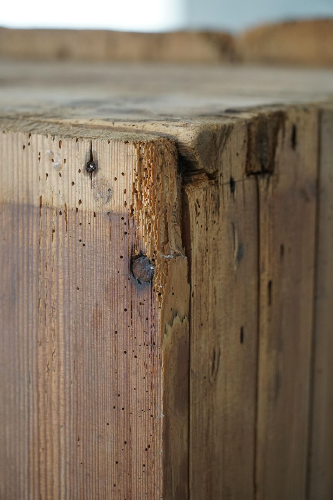 Antique Swedish Primitive Patinated Folk Art Cabinet In Pine, Early 18th Century photo vintage
