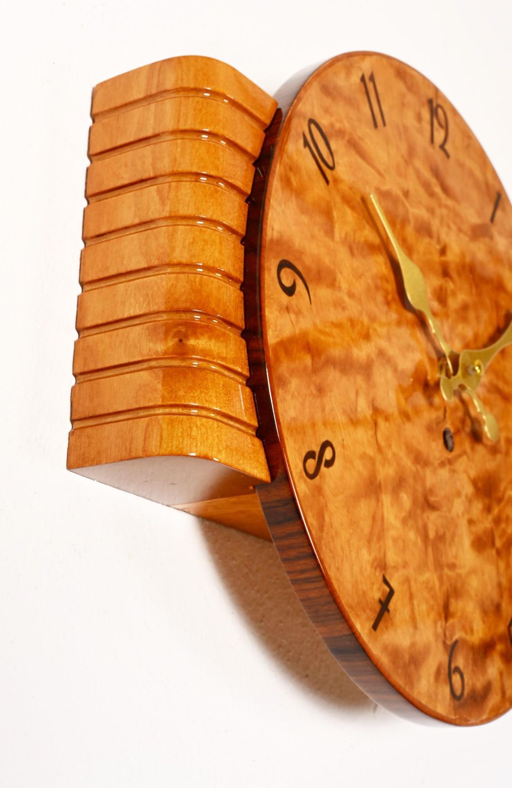 Wooden Art Deco Wall Clock photo vintage