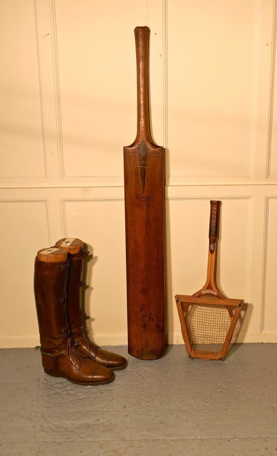 Very Rare Extra Large Champion Cricket Bat By N Cochrane, Trade Sign photo for sale