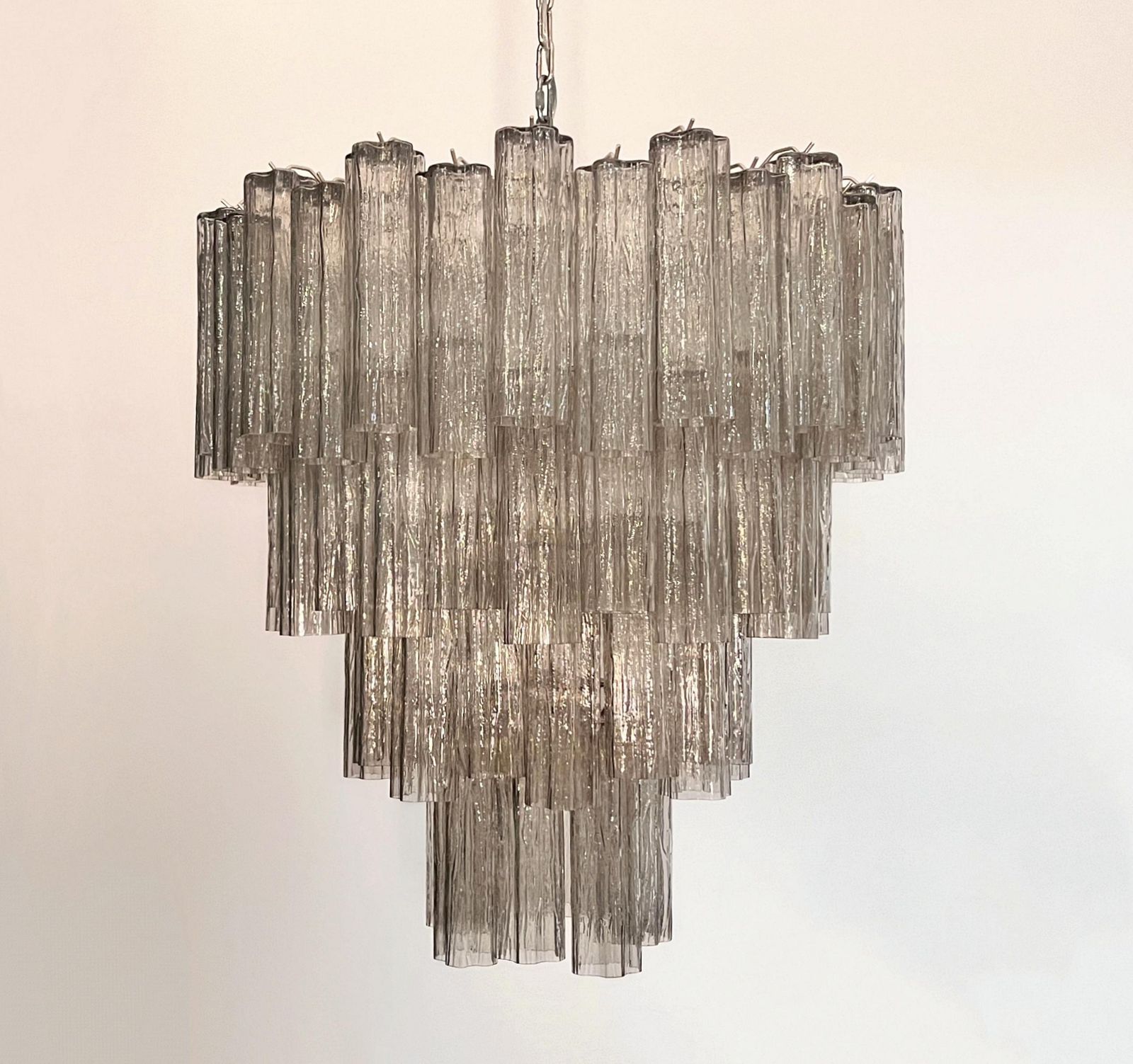 Italian Chandelier In Smoket Murano Glass photo for sale