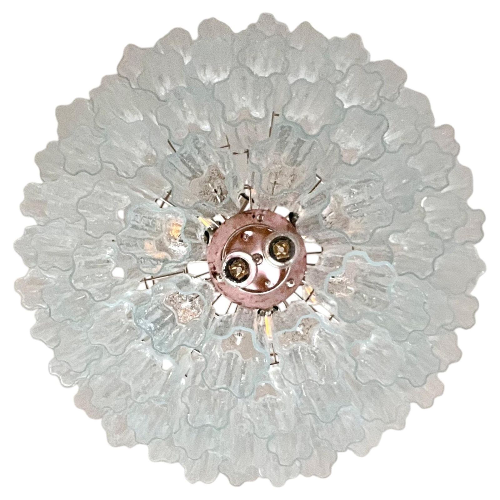 Italian Chandelier In Transparent Murano Glass photo for sale