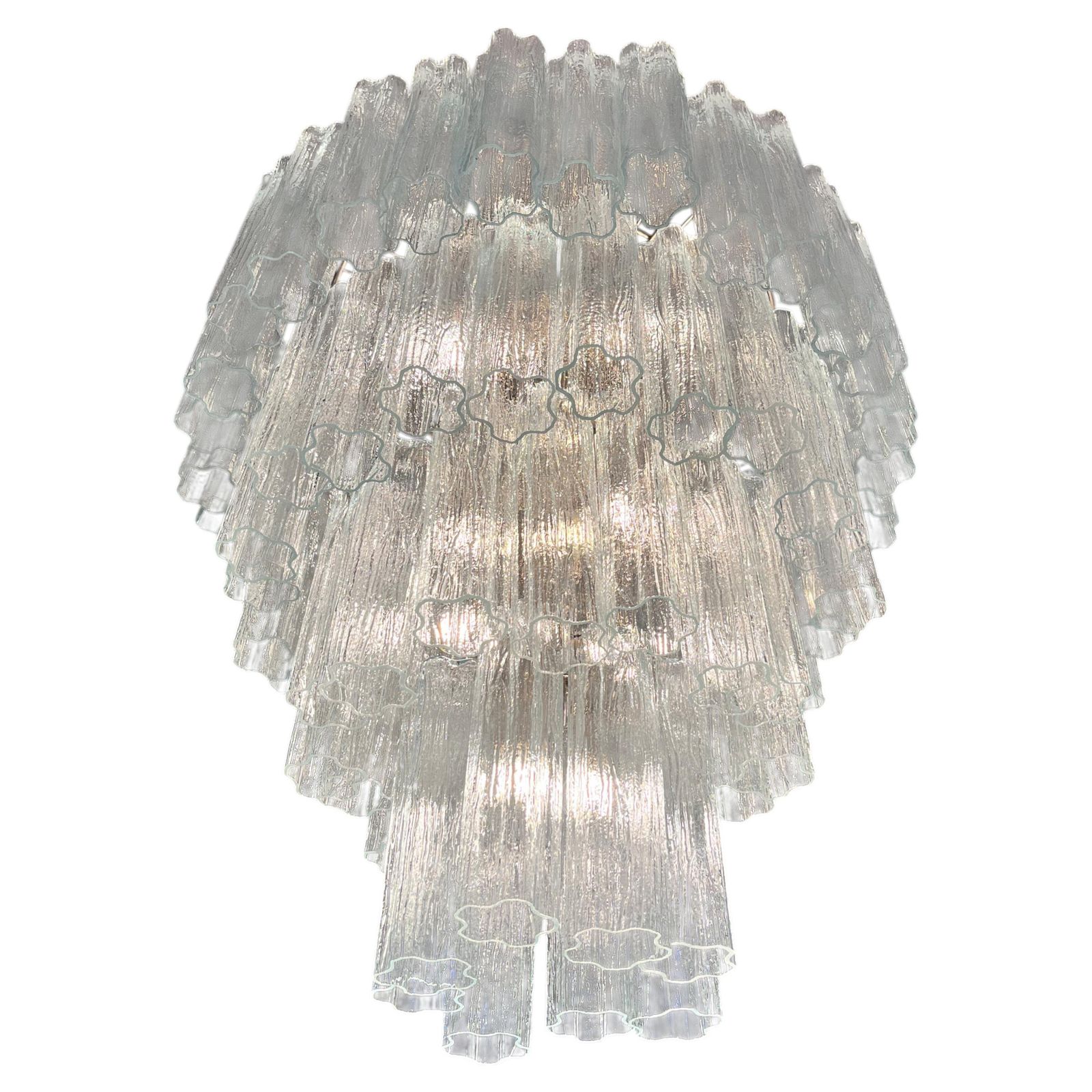 Italian Chandelier In Transparent Murano Glass photo 2414.0