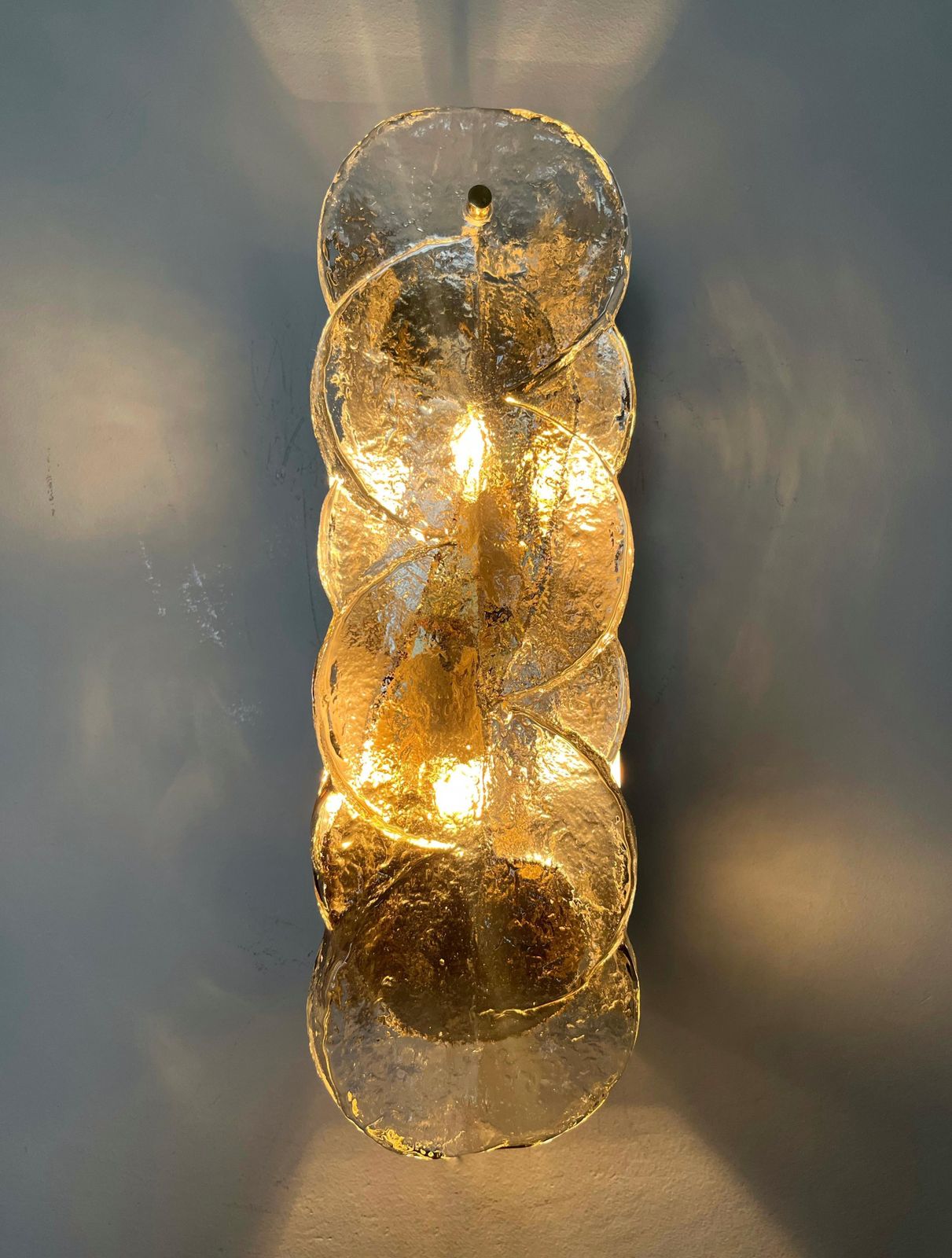Austrian Mid Century Set Of Eight Murano "Citrus" Wall Sconces By Kalmar, 1970s photo for sale