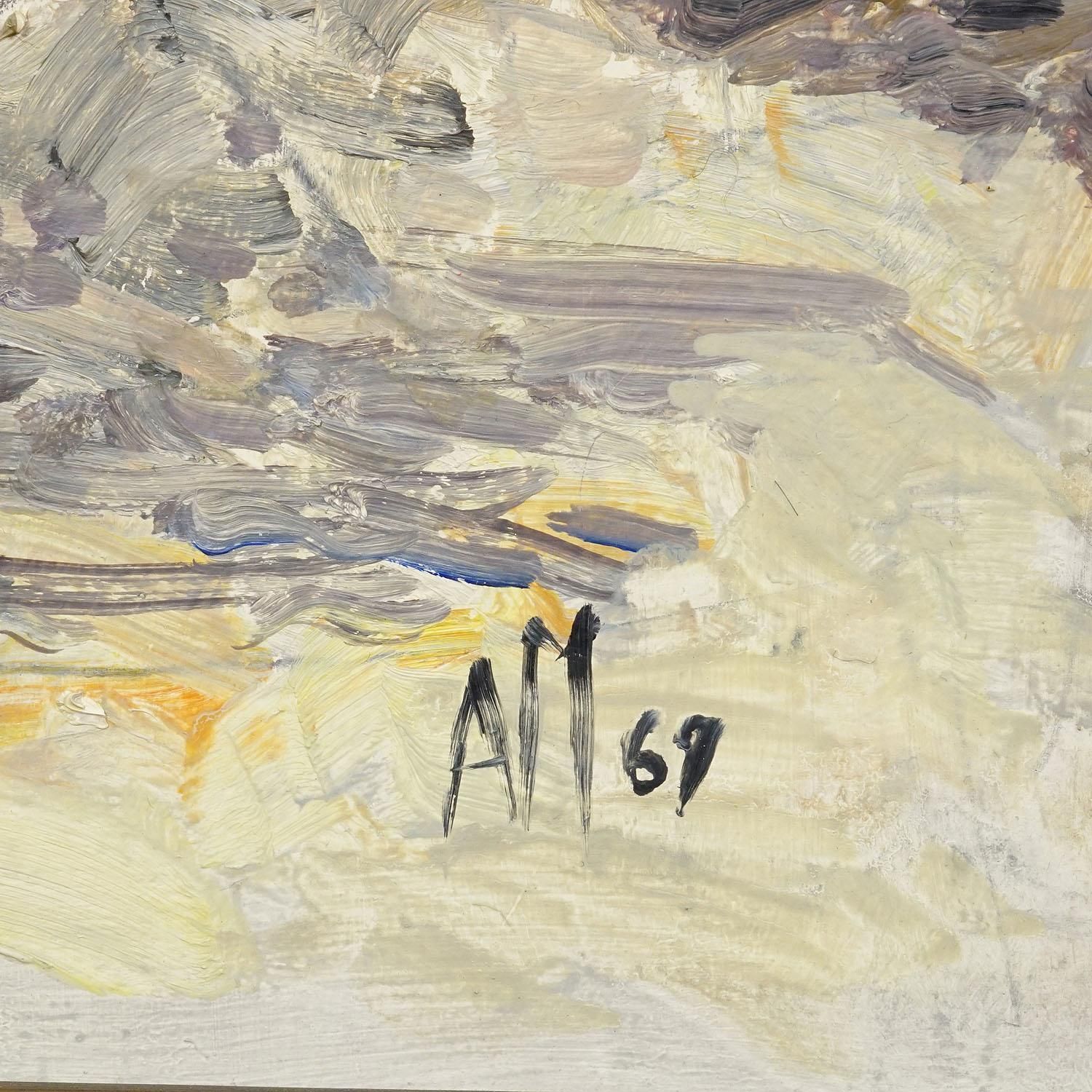 Alexander Michael Oil Painting Of An Autumn Walk In A Park, 1969 photo vinterior