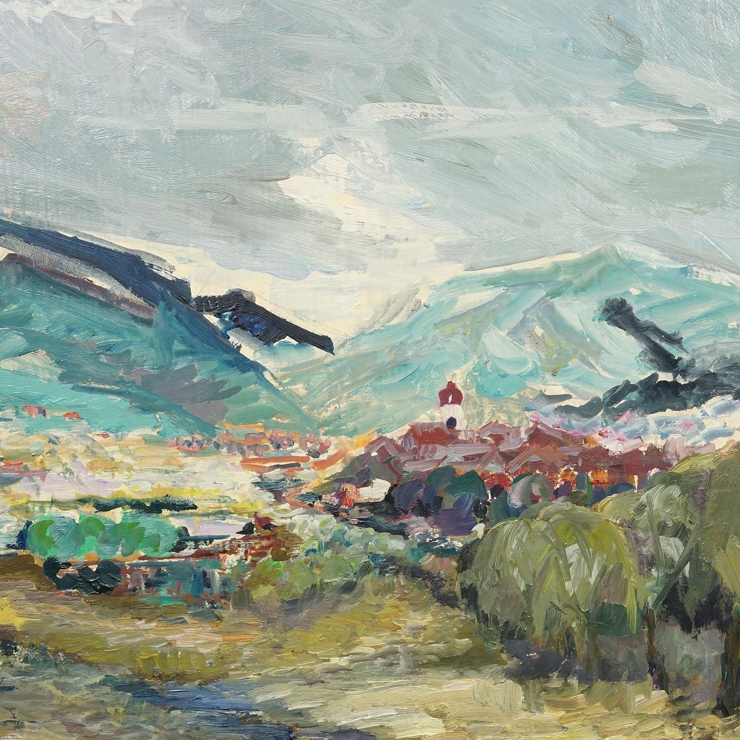 Alexander Michael, Olieverfschilderij Met Berglandschap, 1969 photo vinterior