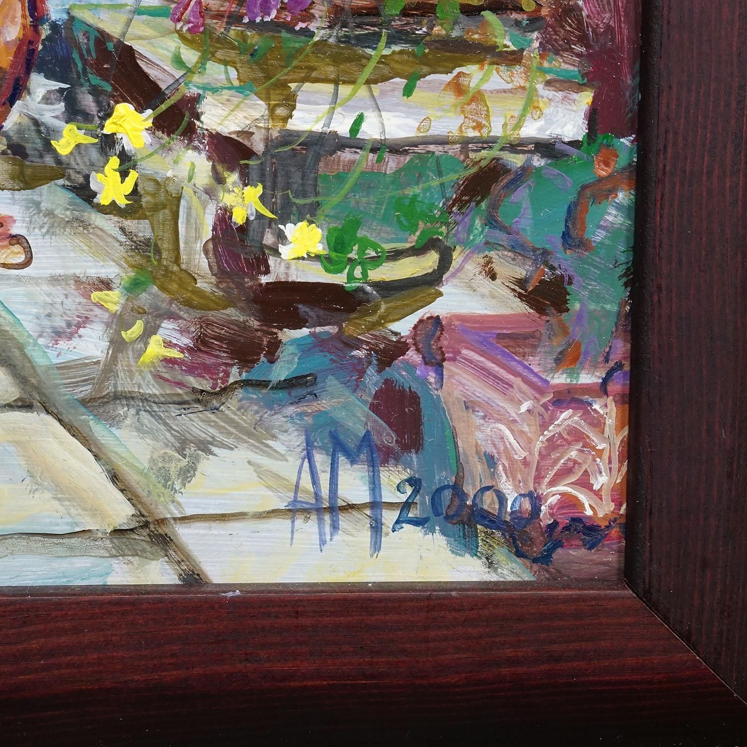 Garden Clematis With Watering Cans, 2000 – Oil Painting By Alexander Michael photo 603.0