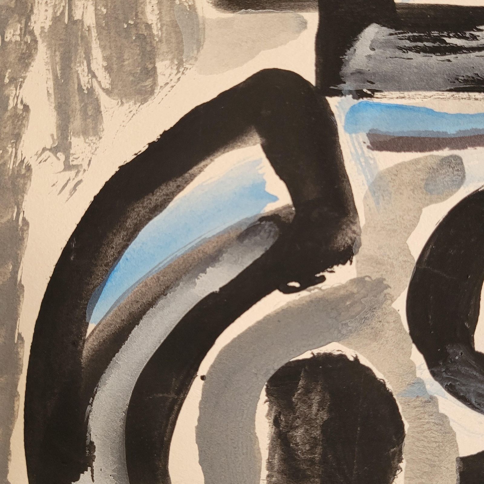 Mid Century Abstract Expressionist Gouache On Paper, Signed, 41x55 Cm From 1967 By Joseph Levin photo buy