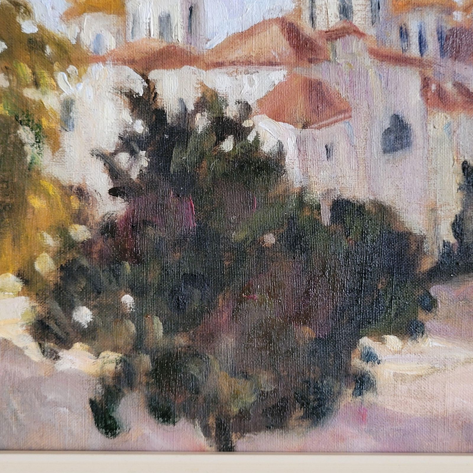 photo furniture Antique Eastern European Domed Church Oil Painting On Canvas, Framed, 41.5cm From The 1960s By Marie Lucie Nessi