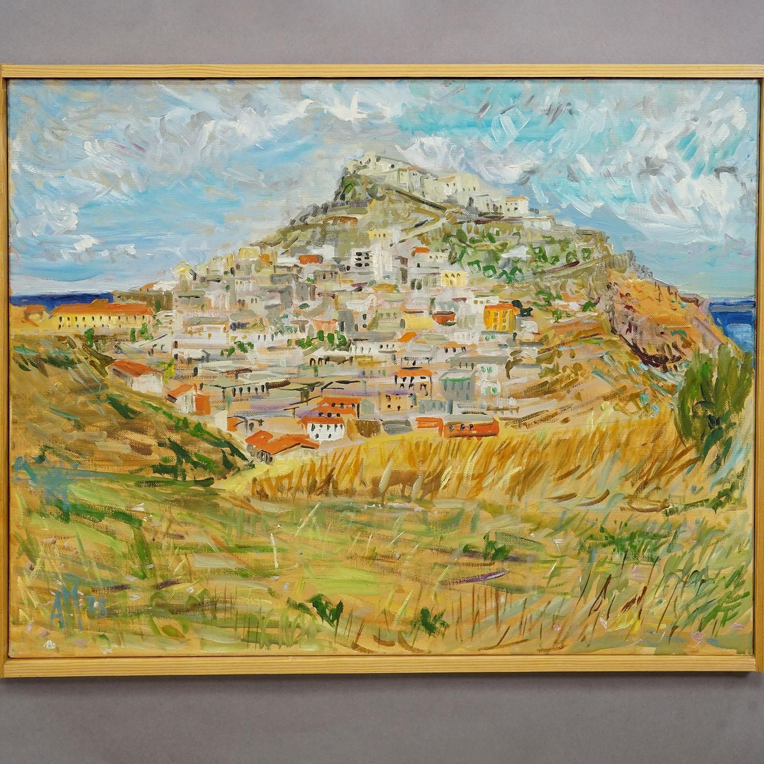 Castelsardo, Sardinia, 1978 – Oil Painting By Alexander Michael photo Art